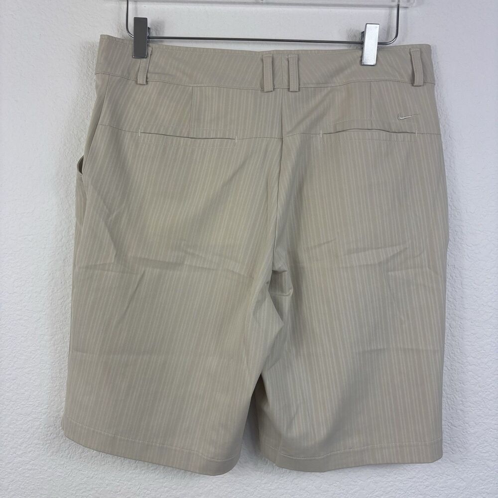 Nike Golf Women’s Shorts 10 Beige Khaki Stretch Pinstriped Bermuda Dri-fit Dry - Picture 6 of 14